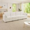Modular Sectional Sofa Convertible Sofa Couch Set with Storage for Living Room, Modern 4 Seater Modular Sectional Couch (Beige) - as Pic