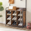 Coat Rack, Hall Tree With Shoe Rack For Entryway, 3-in-1 Entryway Coat Rack And Storage Rack, With 7 Hooks, A Hanging Rod - Antique Natural