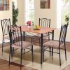 5 Pieces Dining Set Wooden Table and 4 Cushioned Chairs - as show