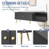 Modern Shoe Storage Bench with Hidden Storage and Upholstered Cushions for Bedside,Living Room and Entryway - Gray - MDF+Metal