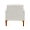 Modern Living Room Chair Beige Chenille Upholstery Pocket Coils Solid Wood Legs Furniture 1pc Armchair - as Pic
