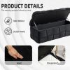 COOLMORE Upholstered Fabric Storage Ottoman with Safety Hinge, Entryway Padded Footstool, Ottoman Bench for Living Room & Bedroom (Black) - as Pic