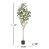 71 Inch Artificial Eucalyptus Tree for Home Decor - Green - Iron+Plastic
