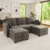 Modular Sectional Sofa Convertible U Shaped Sofa Couch Set with Storage for Living Room(Grey) - as Pic
