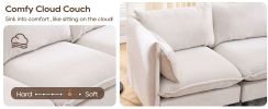 Modular Sectional Sofa, L Shaped Couch Set for Living Room, 4-Seater Comfy Cloud Couches with Movable Ottoman Beige - as Pic