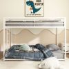 Same as B083P160613 Adam Sturdy Twin over Twin Bunk Bed Metal White for Kids and Adult, Low Profile and Easy Climbing with Stable Ladder - as Pic