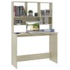 Desk with Shelves Sonoma Oak 43.3"x17.7"x61.8" Engineered Wood - Brown