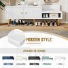 Modern Shoe Storage Bench with Hidden Storage and Upholstered Cushions for Bedside,Living Room and Entryway - White - MDF+Metal