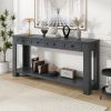 Console Table/Sofa Table with Storage Drawers and Bottom Shelf for Entryway Hallway - Tan - Solid Wood
