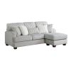 Modern Reversible Sectional Corner-blocked Frame Reversible Cushions Throw Pillows 100% Foam Livingroom Furniture Gray - as Pic