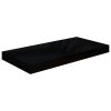Floating Wall Shelves 2 pcs High Gloss Black 19.7"x9.1"x1.5" MDF - Black