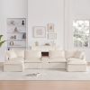 131'' Modular Sectional Sofa with Movable Ottoman and Console,Cup Holder,Wide Seat,6 Seat U Shaped Couch