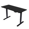 Electric Standing Desk Dual Motor 3 Stages Adjustable Height Desk Home Office Computer Workstation Sit Stand up Desk, 55 x 28 inch-Black