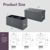Folding Storage Ottoman Bench, Ottoman Foot Rest, End of Bed Bench, Storage Chest- Gray - Polyester