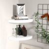 Floating Corner Shelves 2 pcs White 9.8"x9.8"x1.5" MDF - White