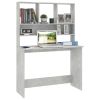 Desk with Shelves Concrete Gray 43.3"x17.7"x61.8" Engineered Wood - Grey