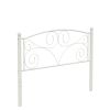 Full Size Unique Flower Sturdy System Metal Bed Frame with Headboard and Footboard - White
