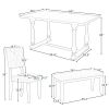 6-Piece Dining Table and Chair Set with Special-shaped Legs and Foam-covered Seat Backs&Cushions for Dining Room - Gray