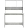 Desk with Shelves Concrete Gray 43.3"x17.7"x61.8" Engineered Wood - Grey