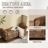 Coolmore Storage Ottoman 55.12 Inches Upholstered Fabric Storage Ottoman Bench,Button Tufted Ottoman with Storage, 275lbs - as Pic