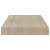 Floating Wall Shelf Oak 15.7"x9.1"x1.5" MDF - Brown