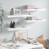 Floating Wall Shelves 4 pcs High Gloss White 23.6"x9.3"x1.5" MDF - White