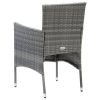 5 Piece Patio Dining Set with Cushions Poly Rattan Gray - Gray