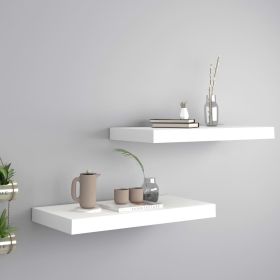 Floating Wall Shelves 2 pcs White 19.7"x9.1"x1.5" MDF - White