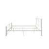 Full Size Unique Flower Sturdy System Metal Bed Frame with Headboard and Footboard - White