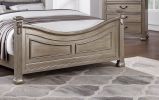 Formal Traditional Antique Silver 1pc Queen Size Bed Unique Design Headboard Footboard Bedframe - as Pic