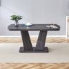 Modern Dining Table, Dining Room Table with 63" Rectangle Top and V-Shape MDF Base, Kitchen Dining Table for Kitchen Living Dining Room - as Pic