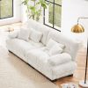 Cloud Couch 2 Seater Sofa for Living Room, Chenille 2 - Seat sofa with 2 Lumbar pillows and 2 throw pillows - Chenille White