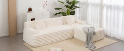 110" Cloud Sectional Sofa Upholstered Couch Free-combined Sofa for Living Room, Beige - as Pic