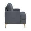 Modern Comfort Accent Chair 1pc Gray Chenille Upholstery Gold Finish Metal Legs Living Room Furniture Durable Plywood - as Pic