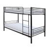 ron Bed Bunk Bed with Ladder for Kids Twin Size Black - black