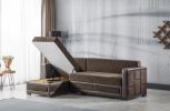 PrimeNest UrbanEdge Upholstered Convertible Sectional with Storage - as Pic
