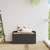 Storage Bench Black 39.4"x19.7"x20.5" Poly Rattan and Acacia Wood - Black