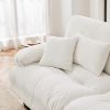 Cloud Couch 2 Seater Sofa for Living Room, Chenille 2 - Seat sofa with 2 Lumbar pillows and 2 throw pillows - Chenille White