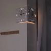 Nordic Square Modern Corner Wall Clock with Sensor Night Light Christmas Gifts - WHITE