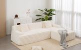 110" Cloud Sectional Sofa Upholstered Couch Free-combined Sofa for Living Room, Beige - as Pic