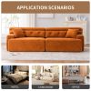 LY-029 ORANGE COMPRESSION SOFA: 4-seater combined sofa, Wood Grain Chenille fabric, full sponge compression sofa,combined sofa with 2 pillows