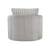 Modern Sleek Design Swivel Chair Cushion Seat Soft Gray Chenille Upholstered Plush Back Pillow Living Room Furniture 1pc - as Pic