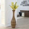 39-inch Tall Artificial Rattan Floor Vase in Elegant Beige - Versatile Home Accent for Dried or Silk Floral Arrangements