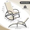 2-in-1 Outdoor Rocking Chair with 4-Position Adjustable Backrest for Patio Porch Poolside - Beige