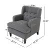Upholstered Accent Chair Tufted Armchair for Living Room and Bedroom, Dark Grey - as Pic