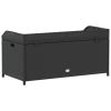 Storage Bench Black 39.4"x19.7"x20.5" Poly Rattan and Acacia Wood - Black