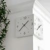 Nordic Square Modern Corner Wall Clock with Sensor Night Light Christmas Gifts - WHITE