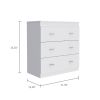 Dove Three Drawer Dresser, Superior Top, Light Gray - White