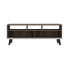 Kobe Tv Stand for TV麓s, Three Open Shelves, Two Flexible Drawers - Dark Walnut