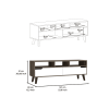 Kobe Tv Stand for TV麓s, Three Open Shelves, Two Flexible Drawers - Dark Walnut